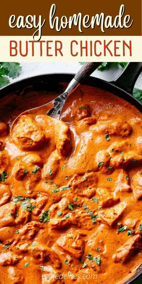 Essen, Healthy Butter Chicken Recipe, Homemade Butter Chicken, Easy Homemade Butter, Salad Combinations, Chicken Curry Recipe Easy, Butter Chicken Recipe Indian, Curry Recipes Easy, Butter Chicken Recipe