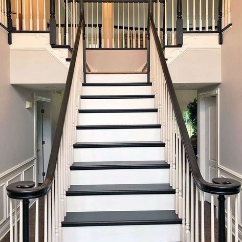 Black Gel Stain Stair Makeover | General Finishes Design Center Property Brothers, Industrial Style, Couch Surfing, Industrial Style Home, Jonathan Scott, Newly Engaged, Industrial Decor, Dream Home, Timeless Fashion