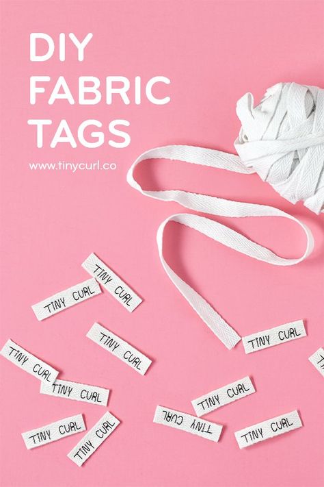 DIY Fabric Tag Tutorial – Tiny Curl Crochet Sewing Labels Diy, Diy Clothes Labels, Custom Fabric Labels, Tiny Curls, Sewing Tags, Sewing Labels, Diy Labels, Labels Diy, Quilt Labels