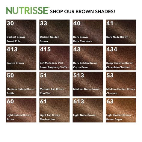 Amazon.com : Garnier Nutrisse Nourishing Color Creme [63] Light Golden Brown 1 ea : Chemical Hair Dyes : Beauty & Personal Care Loreal Chocolate Brown Hair Color, Brown Hair Colors Numbers, Garnier Nutrisse Hair Color Chart, Nutrisse Hair Color Chart, Dark Chocolate Hair Color Coffee, Garnier Brown Hair Color, Garnier Golden Brown Hair Color, Light Brown Hair Box Dye, Light Brown Hair Solid Color