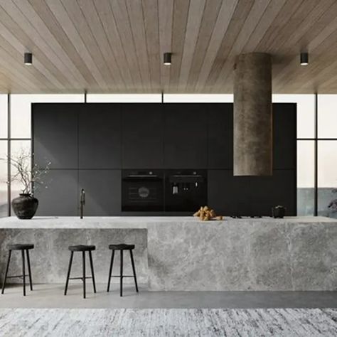 Kitchen Benchtops, Quartz Kitchen, Stone Kitchen, Engineered Stone, Kitchen Room Design, Black Cabinets, Counter Tops, Contemporary Kitchen, Kitchen Room