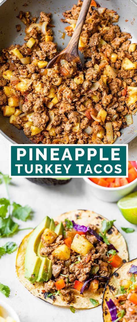 Easy Paleo Ground Turkey Recipes, Paleo Recipes Ground Turkey, Group Turkey Recipes Healthy, Sheet Pan Ground Turkey Recipes, Ground Turkey Pineapple Recipes, Ground Turkey And Pineapple Recipes, Ground Turkey Salsa Recipe, Healthy Dinner Recipes With Turkey Meat, Ground Turkey Aip Recipes