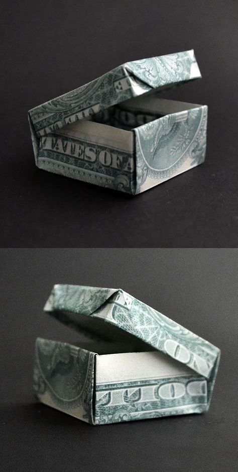 How to make this cool money box. We need one dollar bill. I didn't create this design. Once I found a picture of this box (not a tutorial) and try to fold it. I did it and today I decided to share this knowledge with you.  I wish you a pleasant viewing! You can watch the tutorial on YouTube!