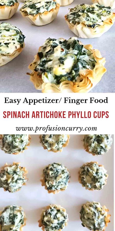 Spinach Artichoke Dip in Phyllo Cups is a delicious and easy-to-make appetizer. This dish is perfect for entertaining, potlucks, and parties, and it's always a crowd-pleaser. Appetizer Veggie, Phyllo Appetizers, Artichoke Appetizer, Appetizer Christmas, Baked Spinach Artichoke Dip, Baked Spinach, Veggie Cups, Phyllo Cups, Vegetable Dip