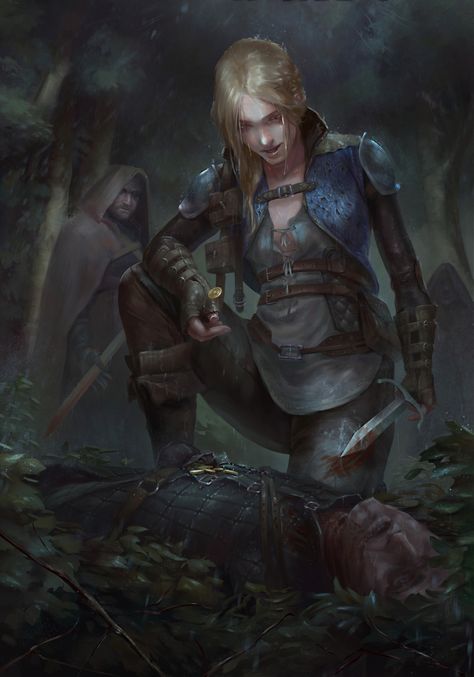 My entry for the 2018 GWENT Contest. Some of my process work included. Since the character I chose wasn't in the games, I took the chance to have some fun and do a bit of design from the description available in the books. Female Rogue Art, Female Rogue, Jhin League Of Legends, Witcher Wallpaper, The Witcher Books, Witcher Art, Poses References, Wow Art, Art Contest