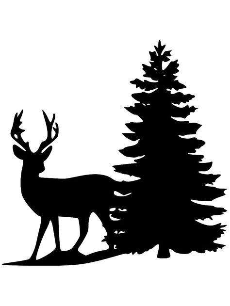 Deer Silhouette Printable, Wild Animals Clipart, Free Stencils Printables Templates, Deer Stencil, Hirsch Silhouette, Stencils Printables Templates, Svg Animals, Deer Clipart, Christmas Tree Silhouette