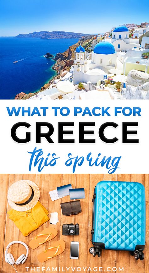 Wondering what to wear in Greece in April and May? We've got your complete Greece packing list for spring, from clothes to shoes to other essentials! #Greece #packinglist #travel | Greece travel trips | Greece vacation outfits what to wear | Greece outfit spring | Greece outfit ideas | Greece outfit what to wear | Greece travel outfits | what to pack for Greece in spring Greece In April, What To Pack For Greece, Pack For Greece, Greece Spring, What To Wear In Greece, Greece Packing, Greece Vacation Outfit, Greece Travel Outfits, Greece Packing List