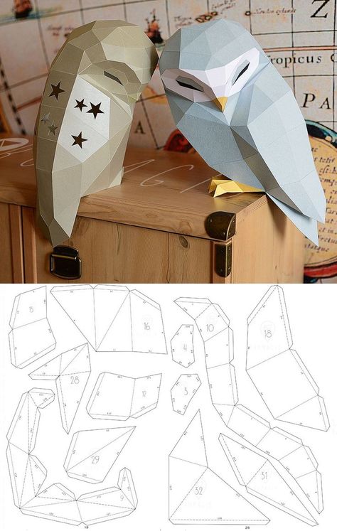 Diy Papercraft Pdf Template For Creating 3d Dragon On A Rock From Paper 299 in 2022 | 3d paper crafts, Paper crafts origami, Paper owls Owl Paper, 3d Templates, Owl Sculpture, Paper Owls, Folding Origami, Instruções Origami, Paper Animals, Origami Crafts Diy, Craft Knife