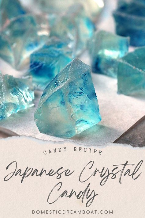 How To Make Crystals, Candy Crystals, Crystal Candy, Candy Recipes Homemade, Sugar Candy, Japanese Candy, Gel Food Coloring, Fancy Desserts, Homemade Candies