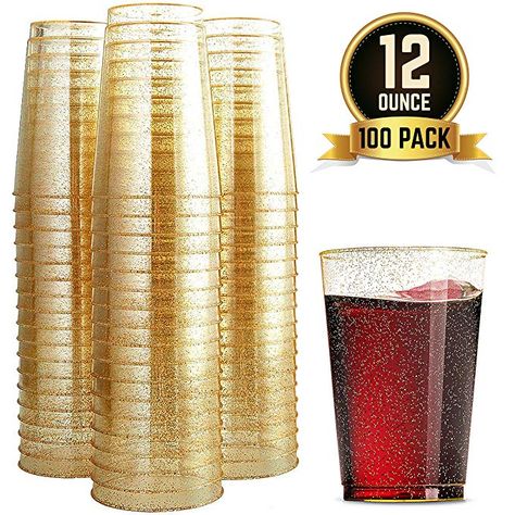 Disposable Wedding Cups, Clear Plastic Cups, Plastic Party Cups, Plastic Silverware, Wedding Cups, Gold Cup, Glitter Cups, Disposable Plates, Plastic Tumblers