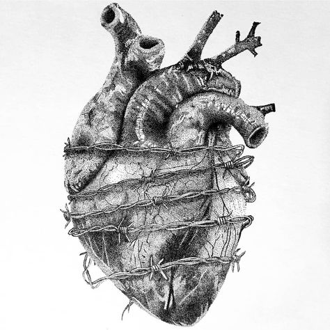 THE HEART SYMBOL on Instagram: “Breaking free from delusions may cause pain and trauma, just like breaking free from a chain. We must get rid of self deception and wishful…” Rotten Heart Tattoo, Breaking Free Photography, Happy Heart Drawing, Heart Being Ripped Out Drawing, Heart In Chains Drawing, Art Sketches Heart Break, Tattoos About Being Free, Chained Heart Drawing, Realistic Heart Sketch