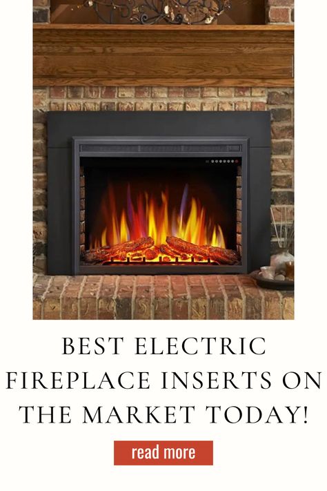 Give your home an elegant upgrade. Dive into our curated list of the best electric fireplace inserts! #ElectricFireplaceInserts Electric Insert Fireplace, Built In Electric Fireplace Diy, Fireplace Inserts Electric, Fireplace Insert Ideas Electric, Den Remodel, Electric Fireplace Inserts, Best Space Heater, Electric Logs, Best Electric Fireplace