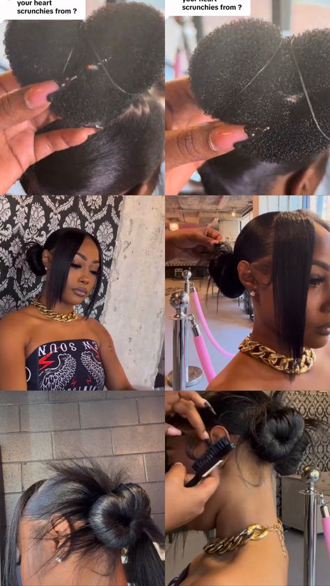 Dresses For Nice Dinner, Hairstyles For Vegas For Black Women, Two Low Space Buns Black Women, Heart Updo Hairstyles, Hair For Prom Black Women, 90s Hair Styles Black Women, Good Protective Styles For Natural Hair, Sleek Styles Black Women, Two Week Hairstyles Black Women