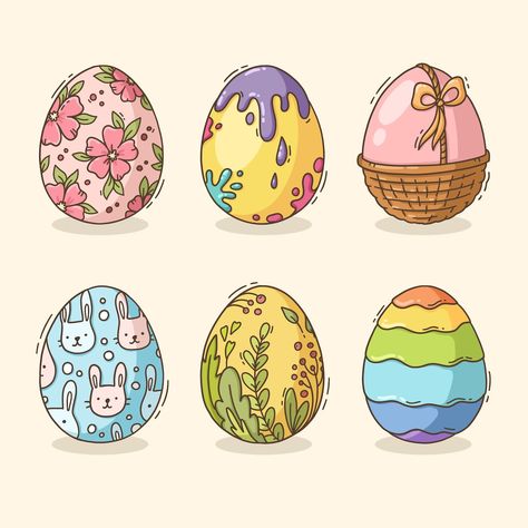 Easter Drawings, Easter Paintings, Easter Egg Art, Easter Wood Crafts, Easter Illustration, Cute Egg, Easter Stickers, Easter Bunny Eggs, Easter Egg Designs