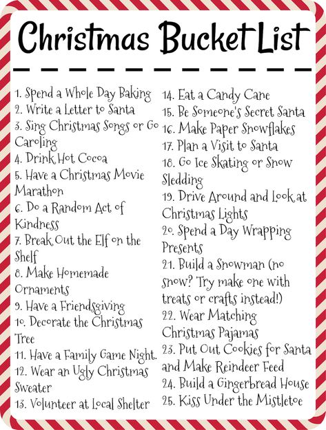 Ultimate Christmas Bucket List, Christmas Season Bucket List, Days Of Christmas, Holiday To Do List, Things To Do For Christmas, Christmas Wishlist Ideas, Holiday Bucket List, 2024 Printable, Christmas Checklist