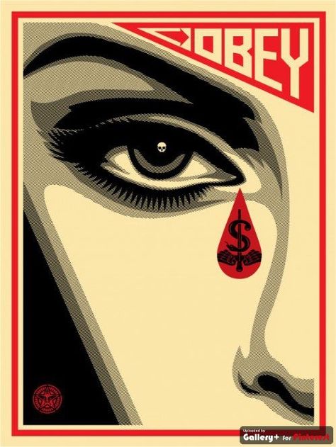 I'm a huge admirer of Sheperd Fairey. I like his use of minimal colours and creating the most impact visual. Shepard Fairy, Shepard Fairey Art, Shepard Fairey Obey, Tachisme, Affiches D'art Déco, Obey Art, Propaganda Art, Shepard Fairey, Plakat Design