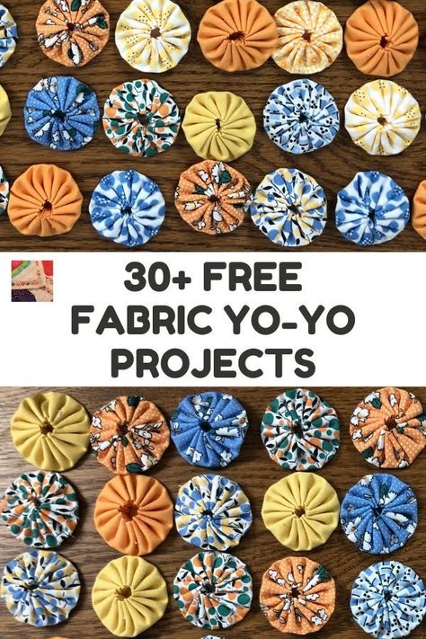 Things To Make With Fabric Yoyos, How To Make A Yo Yo Quilt, Yo Yo Quilts Ideas, Yoyo Projects Craft Ideas, Yo Yo Pillow Cover, Christmas Yo Yo Projects, Making Fabric Yoyos, Yo Yo Fabric Projects, Fabric Yo Yo Crafts