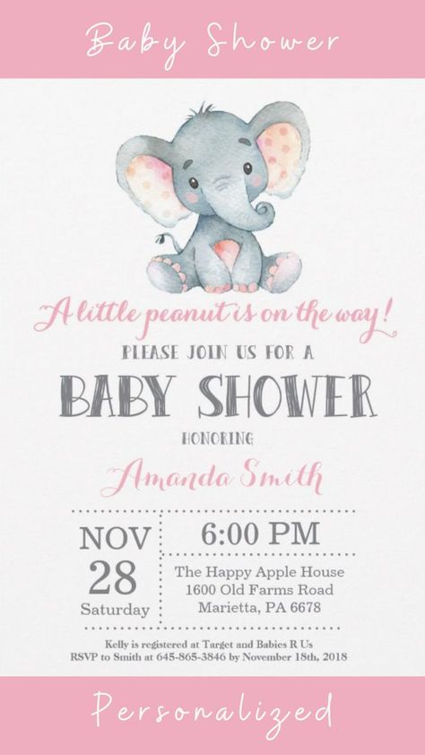 Elephant Baby Shower Invitation Pink and Gray Card. Girl Baby Shower Invite. For further customization, please click the "Customize it" button and use our design tool to modify this template. Elephant Baby Shower Theme, Boho Baby Shower Invitations, Elephant Baby Shower Invitations, Pink Baby Shower Invitations, Woodland Baby Shower Invitations, Elephant Baby Showers, Invitation Pink, Elephant Baby Shower