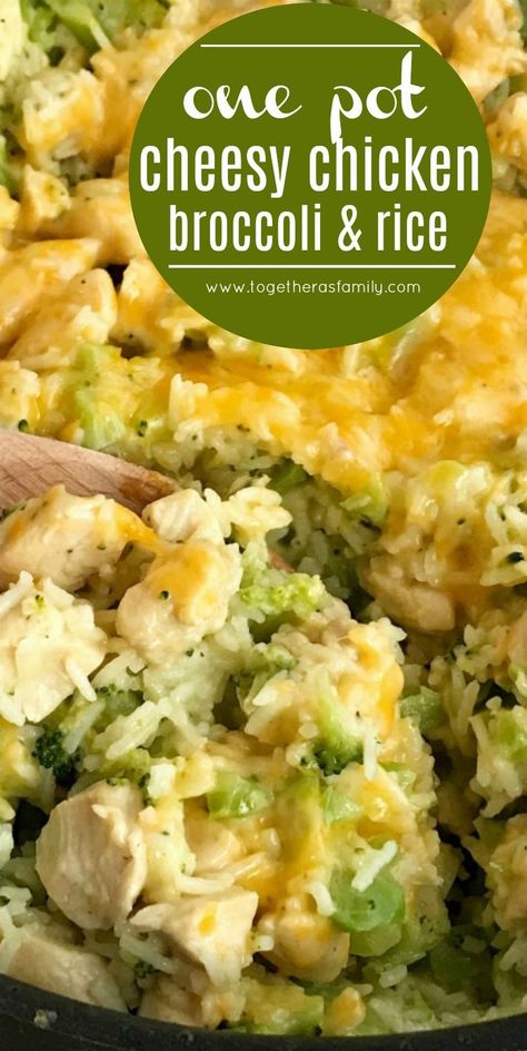 Easy Dinner Recipes One Pot, Dinner Recipes One Pot, Cheesy Chicken Broccoli Rice, Recipes One Pot, Easy Skillet Dinner, Chicken Broccoli Rice, Cheesy Chicken Broccoli, Pot Recipes Easy, Broccoli Rice