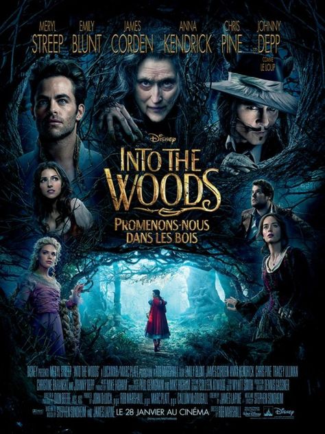 Into the Woods (2014) Into The Woods Movie, Film Trailer, Septième Art, Film Posters Vintage, Film Disney, Hotel Transylvania, Anna Kendrick, Chris Pine, Into The Woods