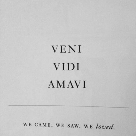 Veni Vidi Amavi Latin for "I came, I saw, I loved" Veni Vidi Amavi, Three Word Quotes, French Quotes, Three Words, Amazing Quotes, Infj, Instagram Captions, Pretty Words, Art Director