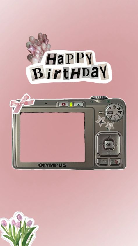 yasa Smash Book Diy, Camera Png, Collage Photo Frame Design, Happy Birthday Icons, Penanda Buku, Online Scrapbook, Birthday Icon, Birthday Captions Instagram, Birthday Collage