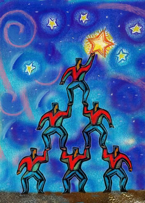 Financial Success, Office Decor, Canvas Art Stretched & Ready-to-Hang Print, Business Deal, Teamwork  - Leon Zernitsky Art Teamwork Painting Ideas, Teamwork Painting, Teamwork Drawing, Teamwork Art, Woodland Animal Art, Klimt Paintings, Print Business, Art Nouveau Poster, Character Board