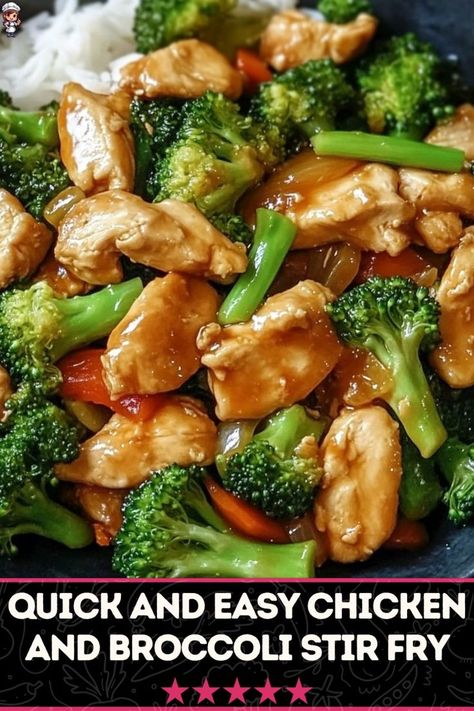 Whip up this fast chicken and broccoli stir fry for a quick weeknight meal. With tender chicken, fresh broccoli, and a savory sauce, this dish is ready in minutes and perfect for a healthy dinner. #HealthyRecipes #StirFry #QuickDinner Healthy Chicken Stir Fry Meal Prep, Dinner Made With Chicken, Chicken Broccoli Peppers Recipes, Stir Fry Chicken And Broccoli Recipe, Healthy Chicken Teriyaki Stir Fry, Chicken And Broccoli Stir Fry Sauce, Healthy Chinese Chicken And Broccoli, Low Carb Chicken And Broccoli Stir Fry, Easy Chicken Broccoli Stir Fry