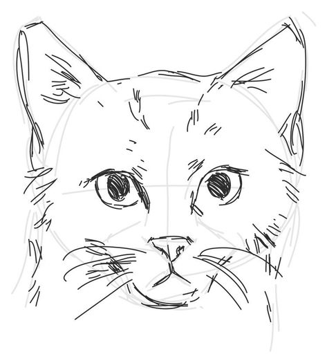 Sketch Drawing Ideas Easy, Cats Drawing Sketches, Cute Art Cartoon, Cat Drawing Sketches, Sketch Drawing Ideas, Sketches Cute, Cat Face Drawing, Cat Drawing Tutorial, Cats Art Drawing