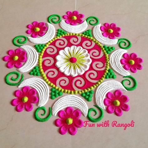 Square Rangoli, 3d Rangoli, Full Mehndi, Rangoli Designs Simple Diwali, Easy Rangoli Designs Diwali, Big Rangoli, Rangoli Colours, Daily Rangoli, Rangoli Border