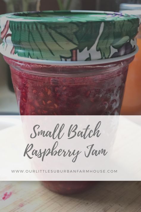 Small Batch Raspberry Jam Small Batch Raspberry Jam Recipe, Raspberry Jam Small Batch, Red Raspberry Jam Recipe, Small Batch Raspberry Jam, Grow Raspberries, Wife Recipes, Suburban Farmhouse, Homemade Raspberry Jam, Make Jam