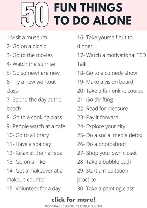 50 Ways To Spend Time Alone, How To Spend Time Alone, Things To Do Home Alone, Ways To Spend Time Alone, Fun Things To Do Alone, Spend Time Alone, Fancy Glasses, Annual Leave, Party 2023