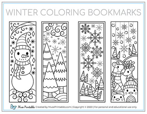 Coloring Bookmarks Free, Christmas Teaching, Winter Art Projects, Christmas Bookmarks, Bookmark Printing, Classroom Art Projects, Coloring Bookmarks, Easy Christmas Gifts, Bookmarks Kids