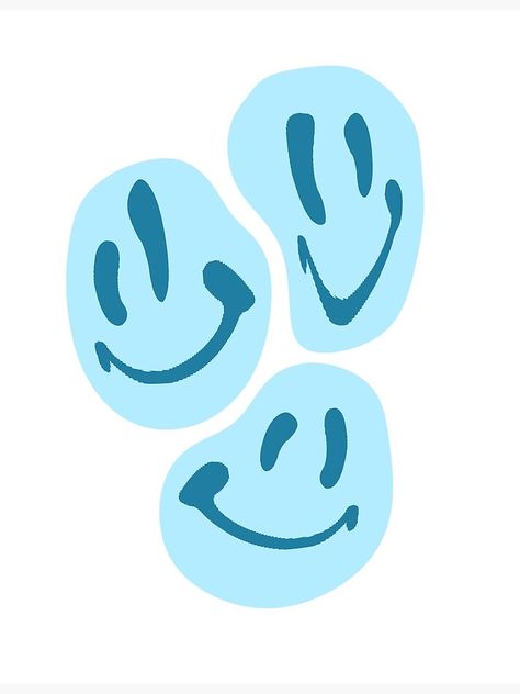 "BLUE SMILES " Poster by oliviajin1223 | Redbubble Blue Pics For Wall Collage, Preppy Aesthetic Wallpaper Quotes, Preppy Art Prints Blue, Preppy Pictures For Wall Collage Blue, Aesthetic Posters Wall Decor Blue, Blue Preppy Posters, Blue Aesthetic Decorations, Preppy Wall Posters, Blue Aesthetic Posters For Bedroom