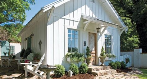 TheCottageJournal_Featured Cottage Journal, Cottage Exterior, Tiny Cottage, Lake Cottage, Guest Cottage, White Cottage, Cottage Interiors, Small Cottage, Beach Cottage Style