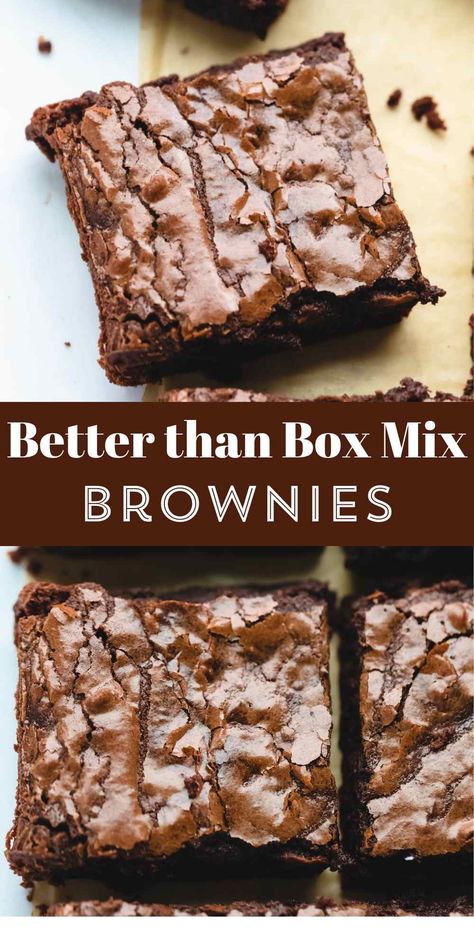 Better Than Box Mix Brownie Recipe - I Heart Eating Better Than The Box Brownies, Better Than Boxed Brownies, Recipe For Brownies Using Cocoa Powder, Best Brownie Mix Recipe, Homemade Brownie Recipes Easy, Better Than Box Mix Brownies, Homemade Box Brownies, The Best Homemade Brownies, Deserts Using Cocoa Powder