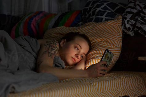 Woman In Bed Illustration, Holding Pillow Pose Reference, Person Lying In Bed Reference, Laying In Bed On Phone, Lying In Bed Reference, Using Phone In Bed, Person In Bed Reference, Person Laying On Bed, Lying In Bed Aesthetic