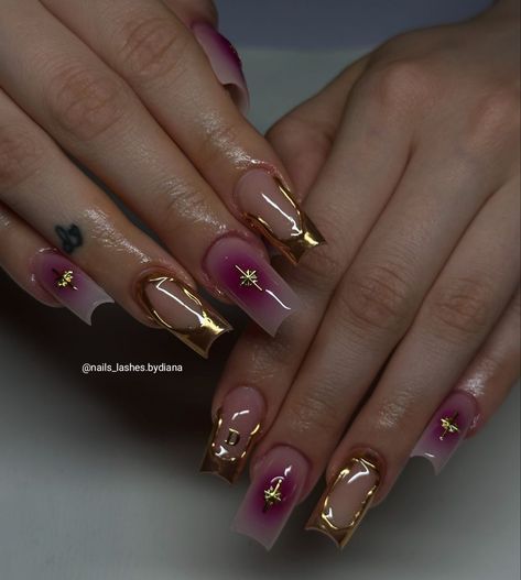 Uk Nails Designs, Club Nails Night, Nail Design Inspiration Square, Geo X Nails, Cool Nail Designs Square, Cool Square Nails, Nails Gel X Ideas, Girly Acrylic Nails Designs Pink, Fall Square Acrylic Nails Medium