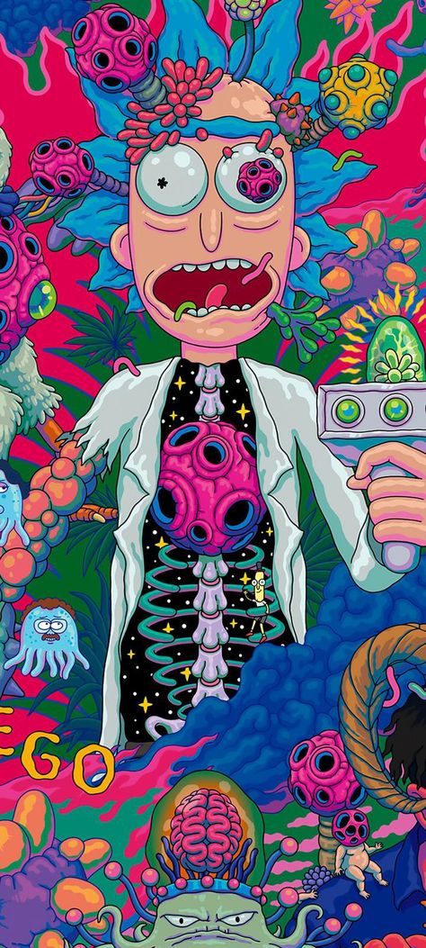 Rick E Morty, Rick And Morty Image, Rick And Morty Drawing, Rick And Morty Stickers, Rick And Morty Characters, Trippy Cartoon, Rick And Morty Poster, Trippy Iphone Wallpaper, Rick Y Morty