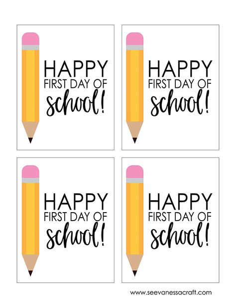 First Day of School Teacher Gift Idea - See Vanessa Craft First Day Of School Teacher Gift Card Free Printable, Happy First Week Of School, Happy 1st Day Of School Teacher, Kids First Day Of School Gift, First Day Of School Cards For Teachers, First Day Of School Note To Teacher, Back To School Notes For Teachers, Last Day Of School Gifts For Students From Teacher, Back To School Gifts For Students From Teacher