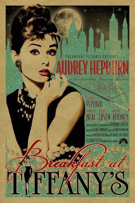 Nyc 1960s, Breakfast At Tiffany's Poster, Diy Poster, George Peppard, Blake Edwards, Film Vintage, Holly Golightly, Truman Capote, Septième Art