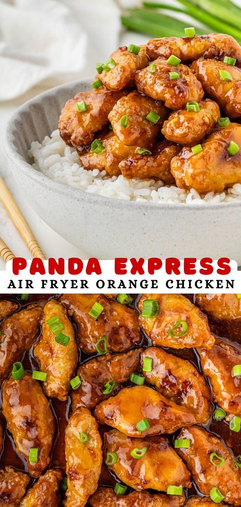 Panda Express Orange Chicken Recipe, Homemade Crispy Chicken, Crispy Chicken Bites, Panda Express Orange Chicken, Orange Chicken Sauce, Kfc Chicken Recipe, New Air Fryer Recipes, Homemade Chinese, Homemade Chinese Food