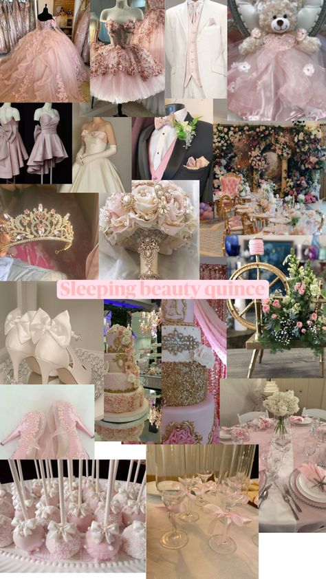 Sleeping Beauty Xv Theme, Quince Ideas Themes Pink, Chambelanes Outfits Quinceanera Pink And Gold, Sweet 15 Party Ideas Quinceanera Rose Gold, Quinceanera Pink Decorations, Quinceanera Planning List, Princess Aurora Sweet 16, Pink And White Quinceanera Decorations, Quince Decorations Pink And Gold