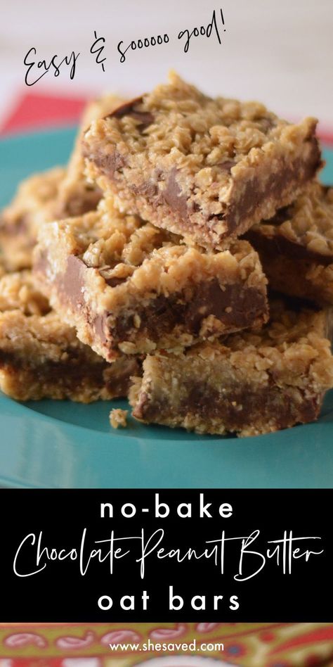 No-Bake Chocolate Peanut Butter Oat Bars Recipe Oat Bars Recipe, Peanut Butter Oat Bars, Oat Bar Recipes, Chocolate Oatmeal Bars, Peanut Butter Oat, Peanut Butter Squares, Peanut Butter Oatmeal Bars, Recipe For Beginners, The Best Cookies