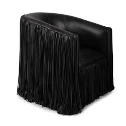 Shaggy Leather Swivel Chair - Premium Leather (Made to Order) Leather Swivel Chair, Johannesburg South Africa, Johannesburg South, Swivel Barrel Chair, Settee Sofa, Long Fringe, Throw Pillows Bed, Ottoman Table, Barrel Chair