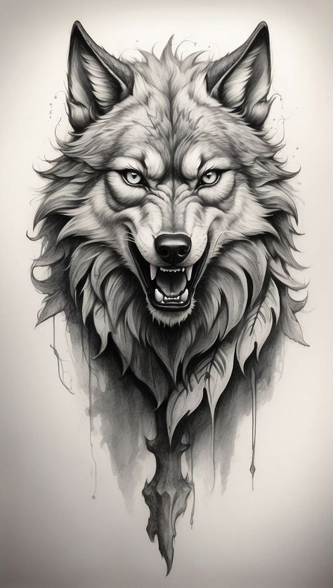 Tattoo Sleeve Wolf, Arm Tattoo Template, Wolf Drawing Tattoo, Tattoo Design Arm, Kurt Tattoo, Wolf Face Tattoo, Wolf Tattoos For Women, Tier Tattoo, Wolf Tattoo Sleeve