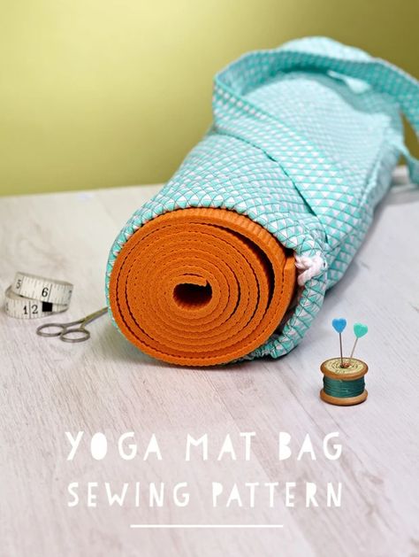 yoga mat bag Yoga Mat Bag Diy, Yoga Bag Pattern, Yoga Mat Bag Pattern, Knitting Bag Tutorial, Diy Yoga, Bag Sewing Pattern, Yoga Mala, Mollie Makes, Sewing Tutorials Free