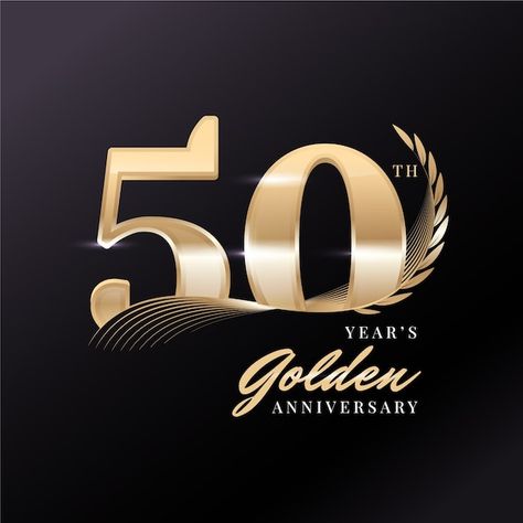 Free vector gradient golden anniversary ... | Free Vector #Freepik #freevector #anniversary-template #golden-anniversary #anniversary #anniversary-celebration 50 Years Celebration, 50 Anniversary Logo, Anniversary Template, Logo Design Inspiration Graphics, 50th Golden Anniversary, 50th Anniversary Logo, Happy 50th Anniversary, 50th Birthday Decorations, Vector Gradient