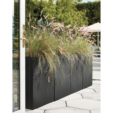 Room & Board | Terrace Rectangular Planters Terrace Planters, Rectangle Planters, Outdoor Terrace, Rectangular Planters, Steel Planters, Furniture Room, Landscaping Supplies, Modern Planters, Patio Interior