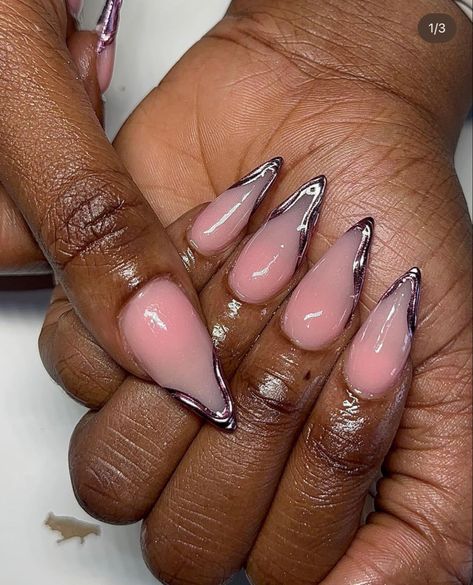 3d Almond Nails, Nail Inspo Black, Nail Designs Almond, Almond Nails French Tip, Almond Nails French, Nails French Tip, Dope Nail Designs, Nails French, Girls Nails